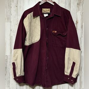 Woolrich Burgundy and Beige Men's Shirt